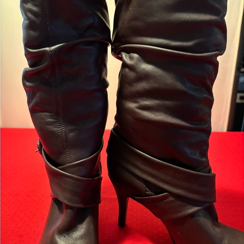 Scarlett Brown Over the Knee Boots - Picture 4 of 12